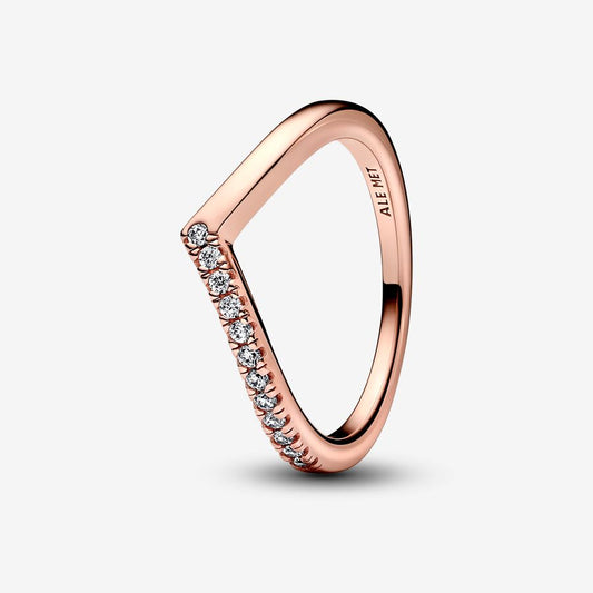 Anillo Deseo Mitad Brillante Oro Rosa